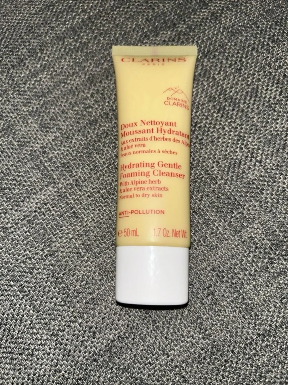 Clarins Paris Hydrating Gentle Foaming Cleanser 1.7 Oz New With Alpine Herb &
